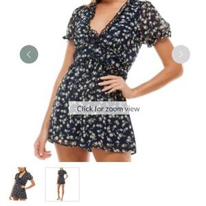 Trixxi Navy Floral Mini Dress